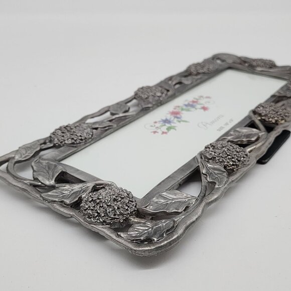 Antique Style Amora Metal Picture Frame With Floral Design 10"x3" By Perfect - Picture 11 of 14